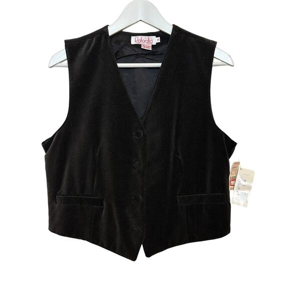 NWT Vintage 80s 90s Rafaella Vest Velvet Velour Cropped Suit Tailored 10 - Picture 1 of 7